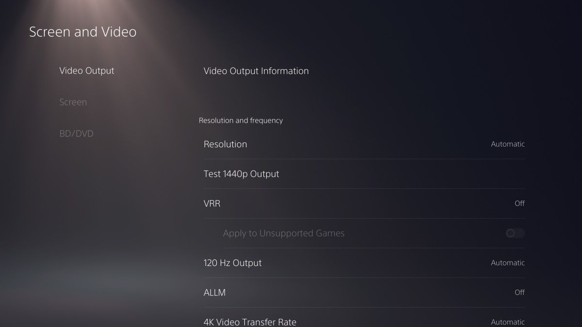 ps5上的屏幕和視頻設置