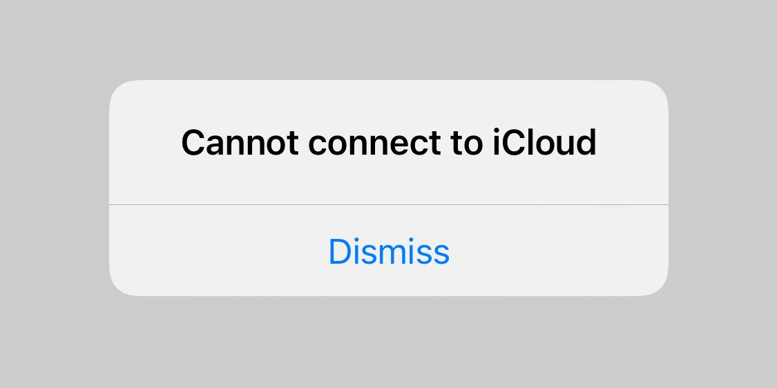 Cannot Connect to iCloud iPhone alert