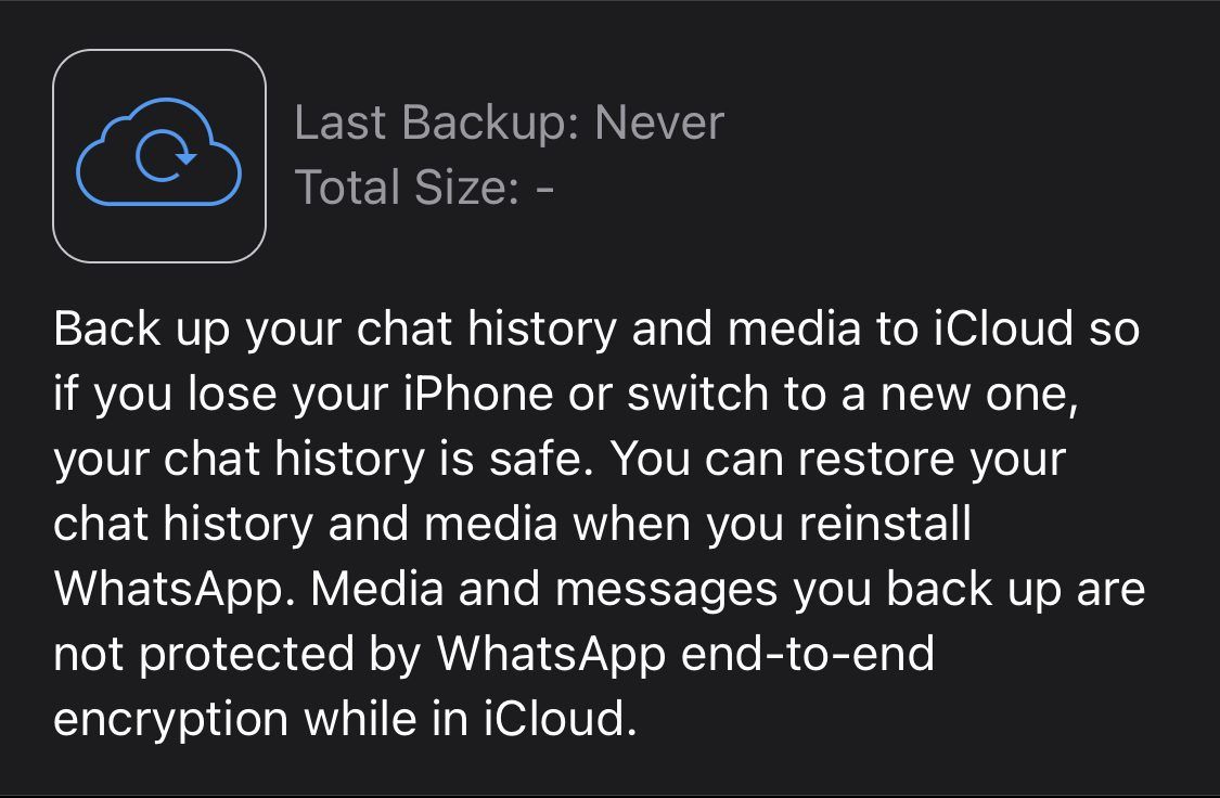 WhatsApp Unencrypted Backup iOS