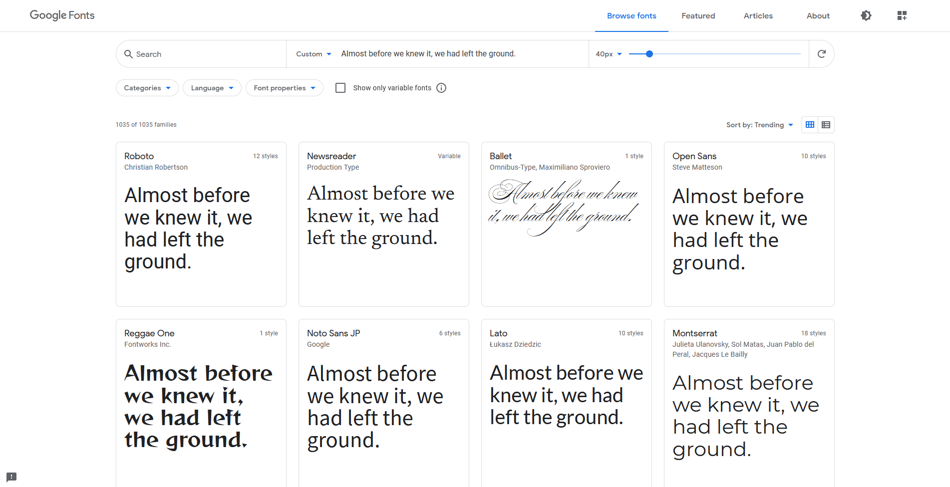 google fonts