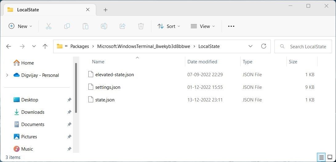 Reset Windows Terminal Using FileExplorer