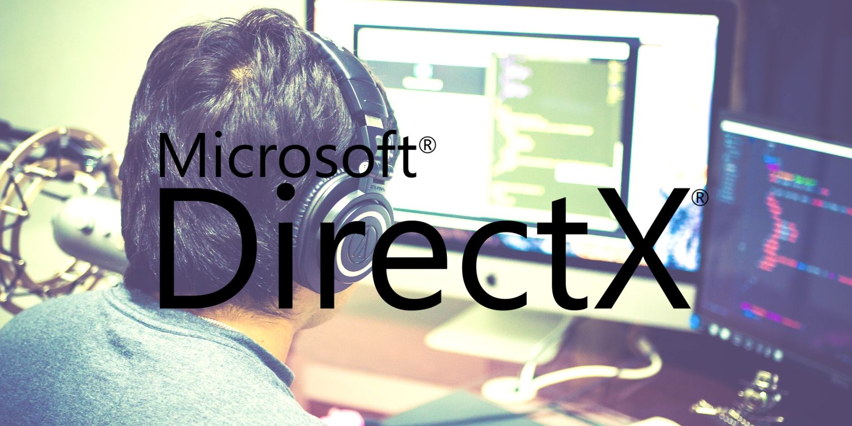 DirectX 標誌強加在一個人編碼的照片上