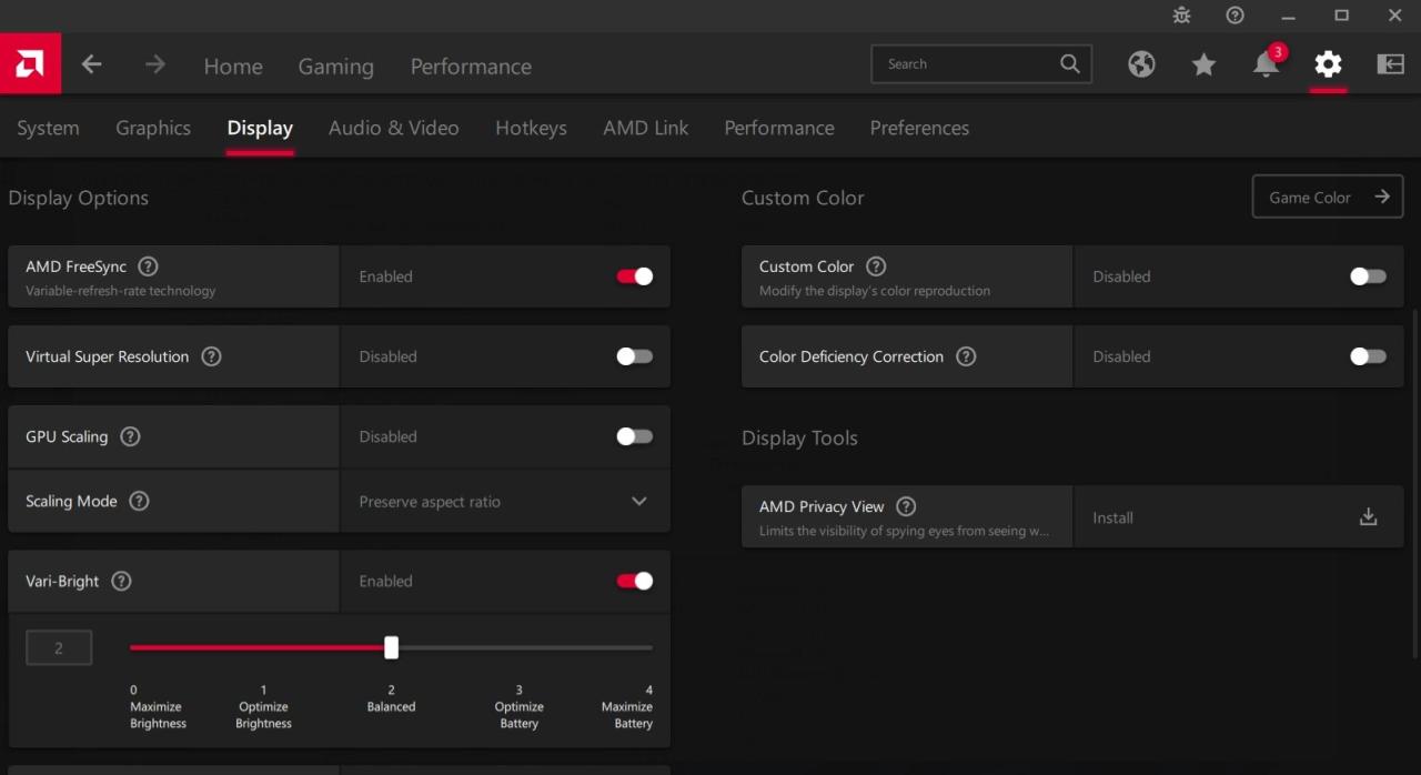 在 Radeon 軟件中啟用 AMD FreeSync