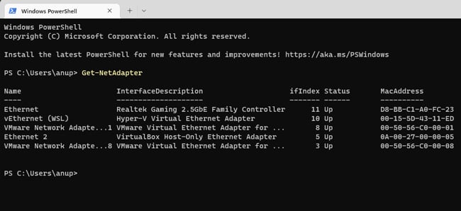 get-netadapter-mac-address