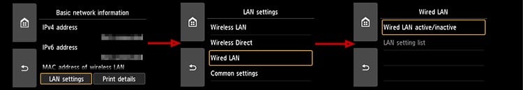 canon 打印機上的 lan 設置